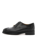 Glossy Calfskin Tejus Womens Lace Up Loafers 35 Black