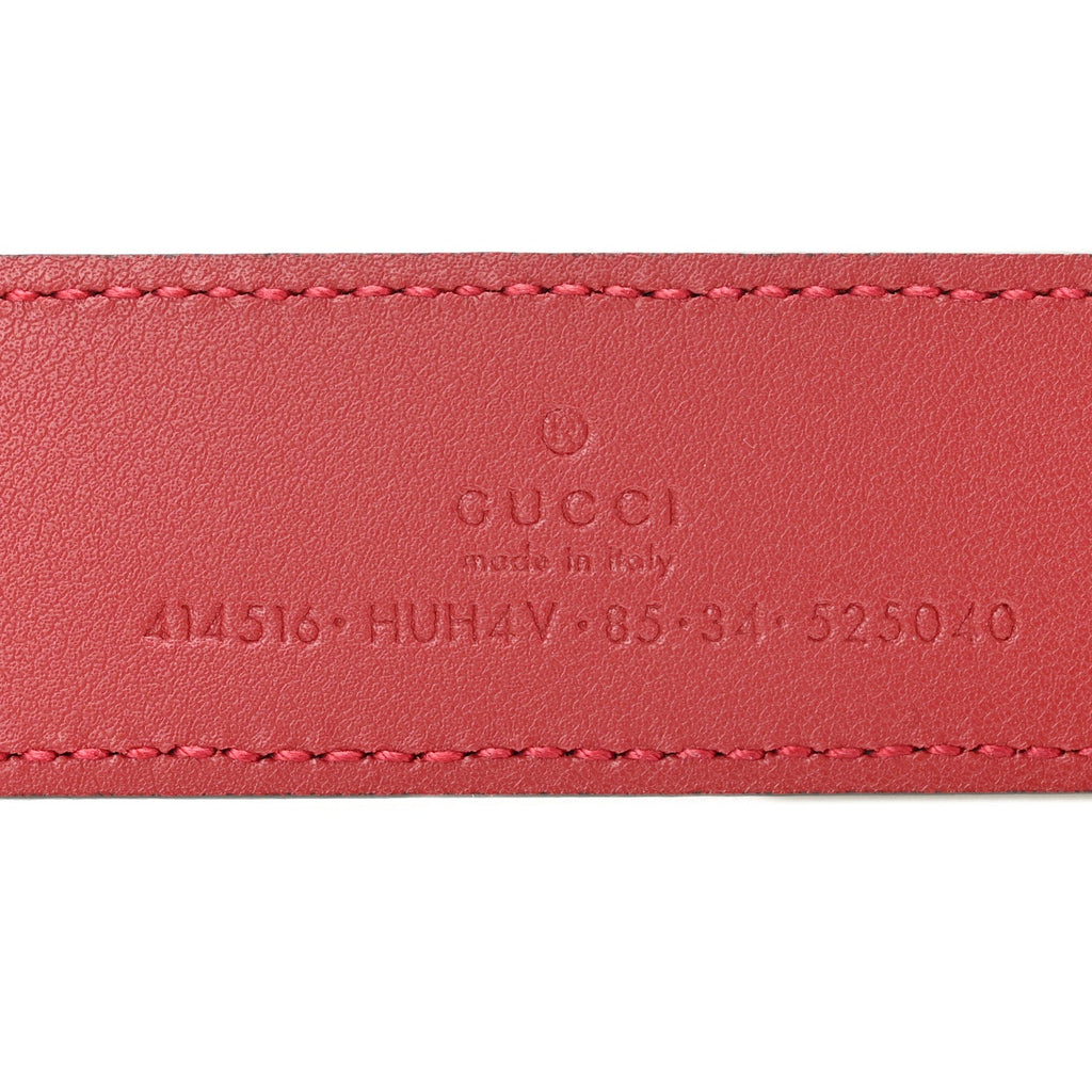 GG Supreme Enamel Double G 30mm Belt 85 34 Black New Cherry Red