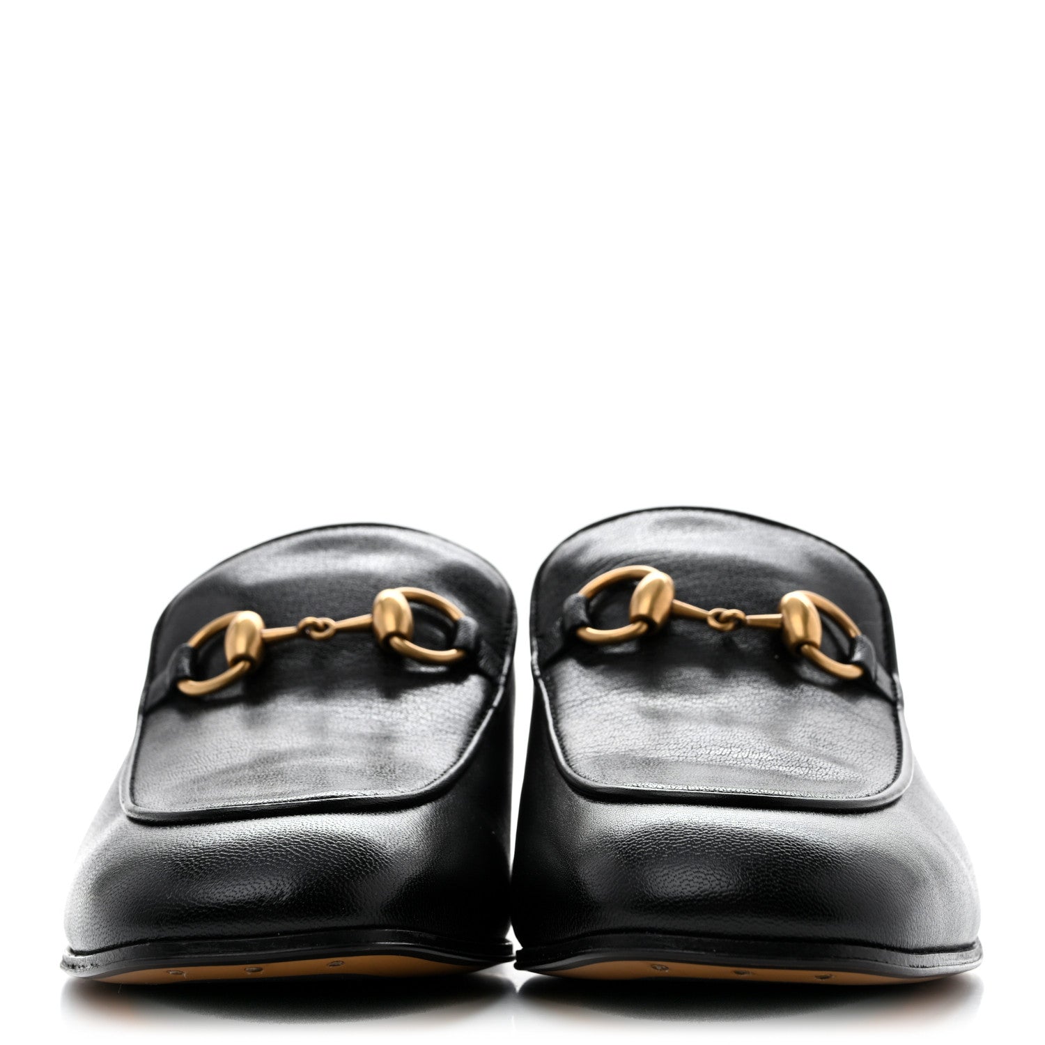 Goatskin Womens Horsebit Mid-Heel Loafers 39.5 Black