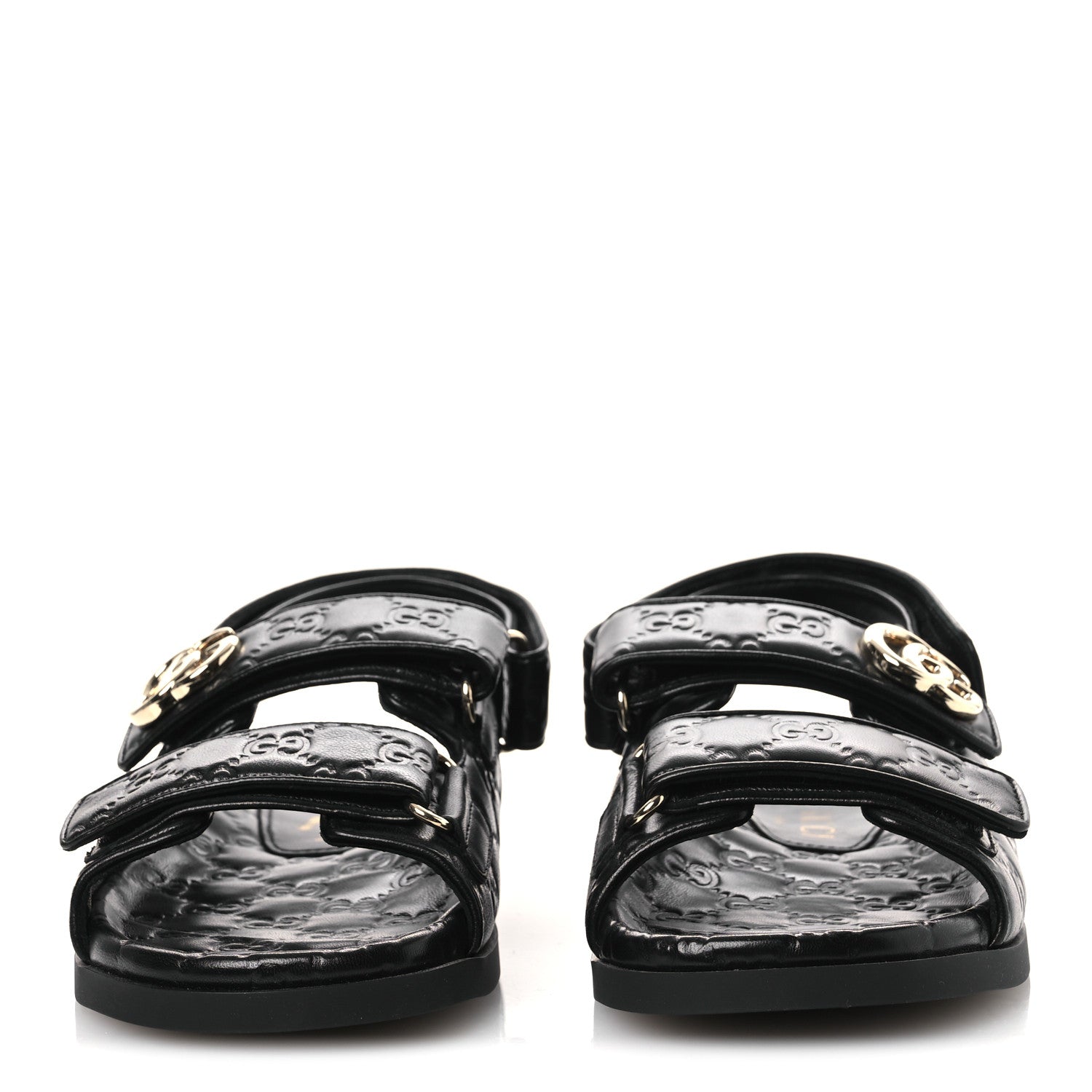 Guccissima GG Embossed Womens Sandals 37 Black