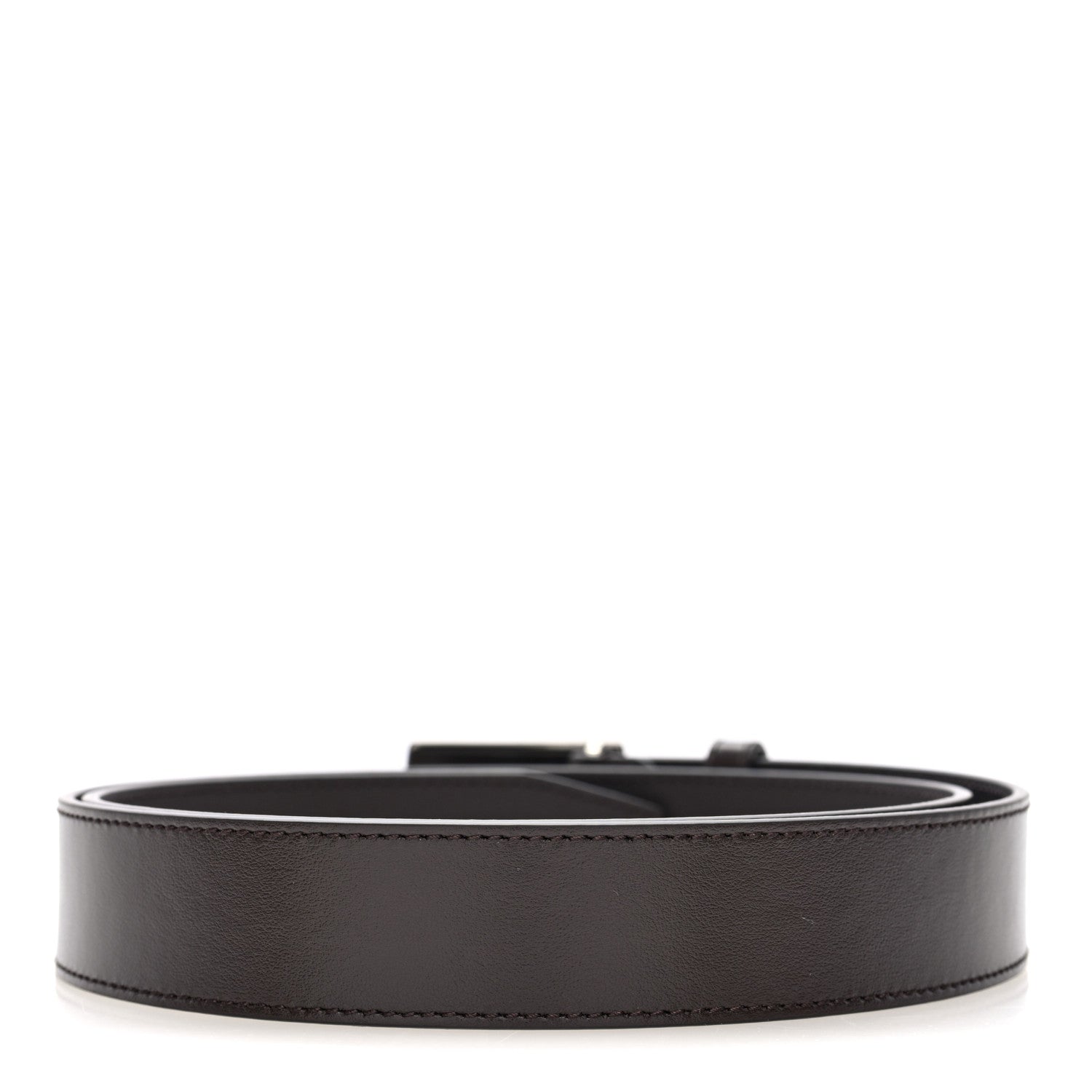 Plutone Calfskin Plaque GG 30mm Belt 90 36 Cocoa
