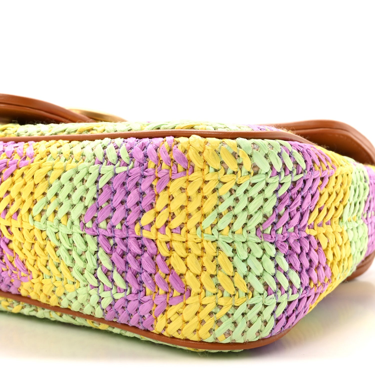 Calfskin Raffia Woven Small GG Marmont Shoulder Bag Multicolor