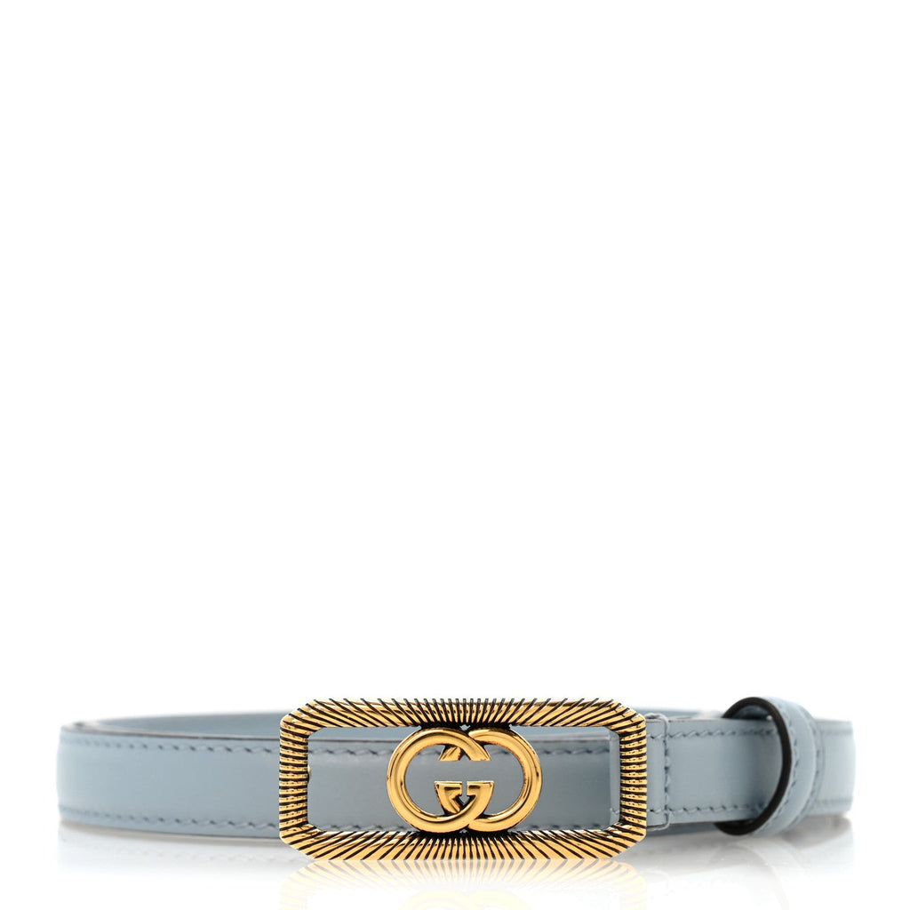 Calfskin Plutone Calfskin Interlocking G 15mm Belt 70 28 Blue