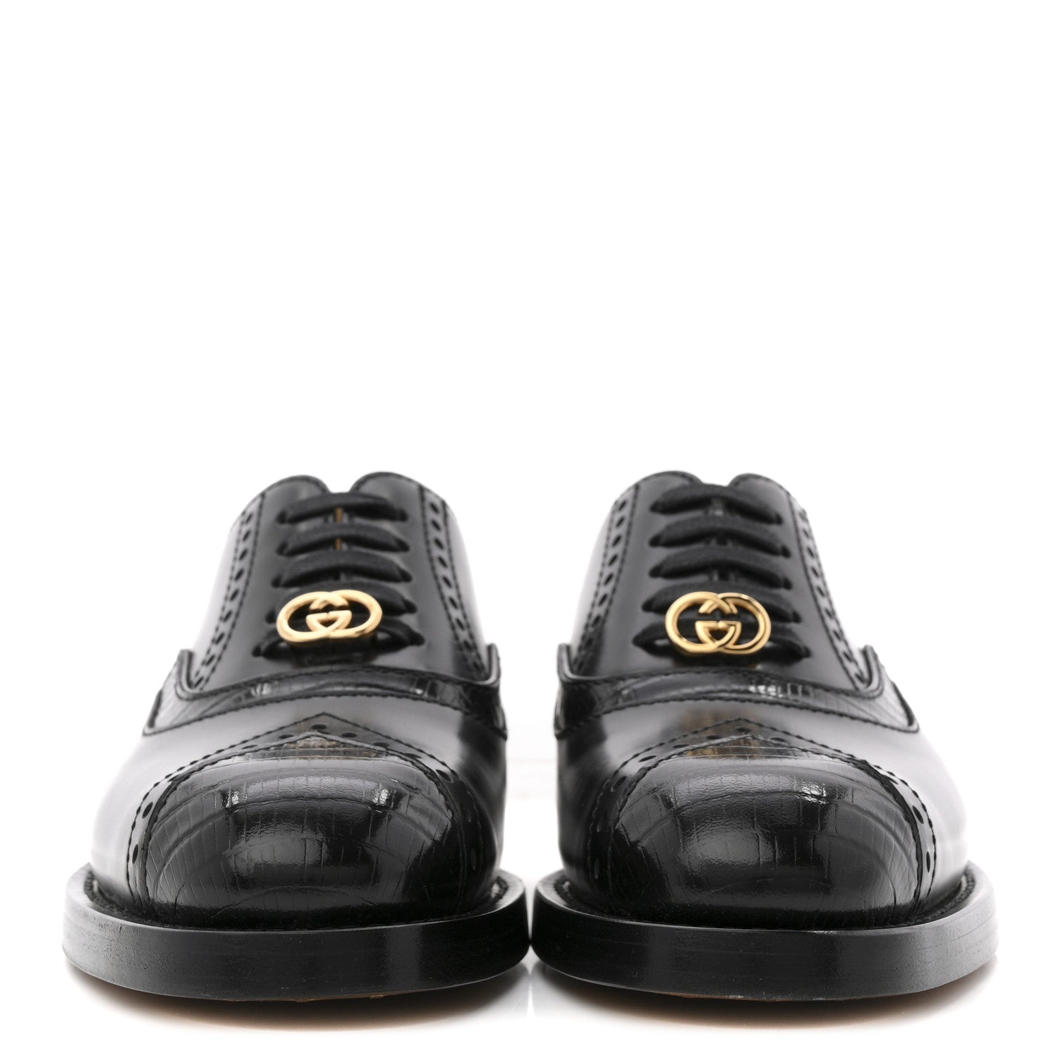 Glossy Calfskin Tejus Womens Lace Up Loafers 35 Black