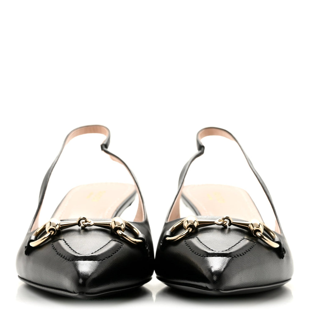 Malaga Kid Horsebit 45mm Slingback Pumps 39.5 Black