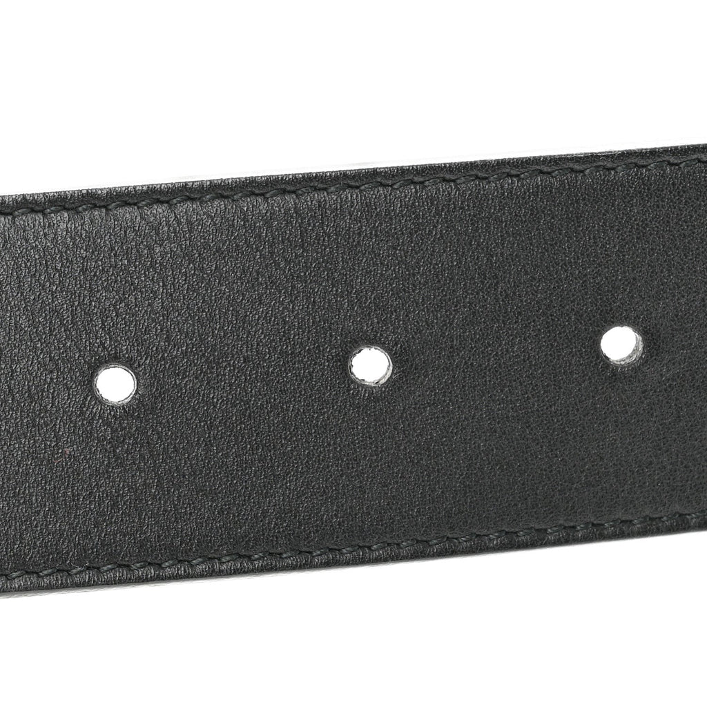 Moon Calfskin Pearl Double G 40mm Belt 90 36 Black Cream