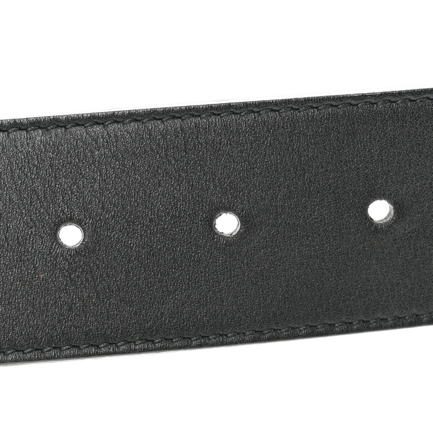 Moon Calfskin Pearl Double G 40mm Belt 90 36 Black Cream