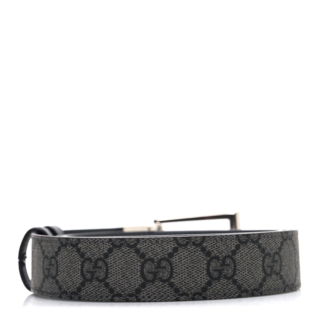 Selleria Calfskin GG Supreme Monogram Reversible Belt 90 36 Graphite Grey Black