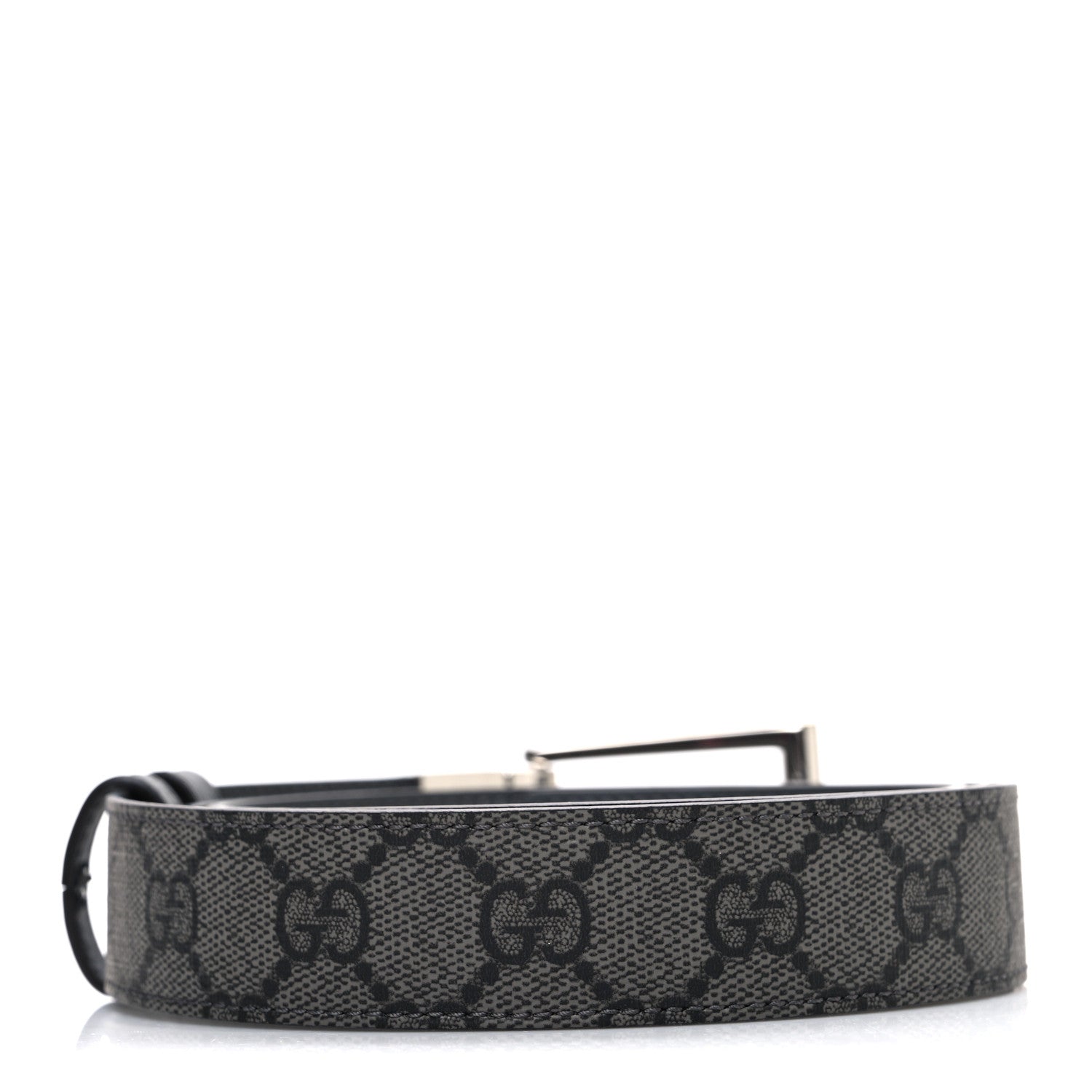 Selleria Calfskin GG Supreme Monogram Reversible Belt 90 36 Graphite Grey Black