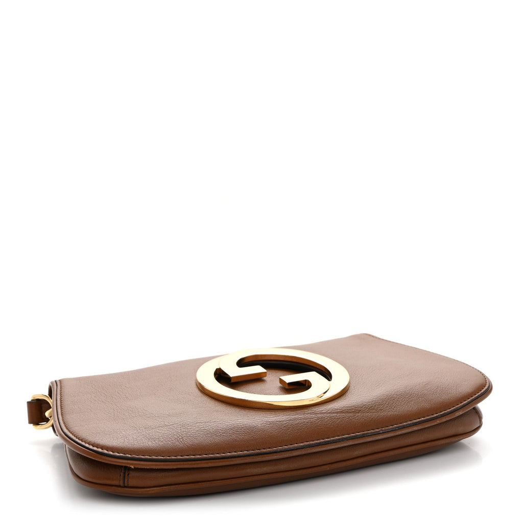 Roxy Calfskin Blondie Chain Shoulder Flap Bag Blondie Cognac