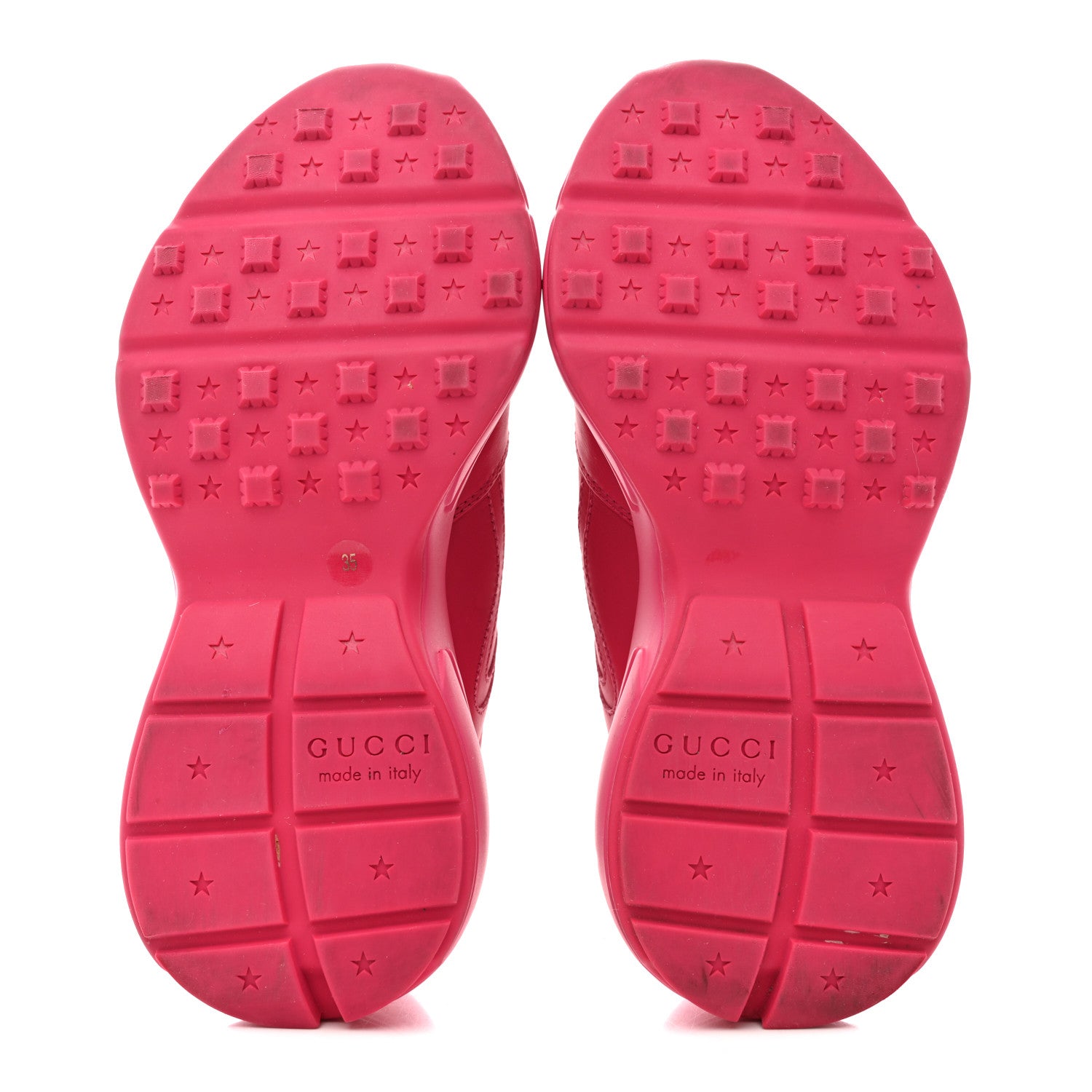 Calfskin Logo Womens Rhyton Sneakers 35 Box Pink