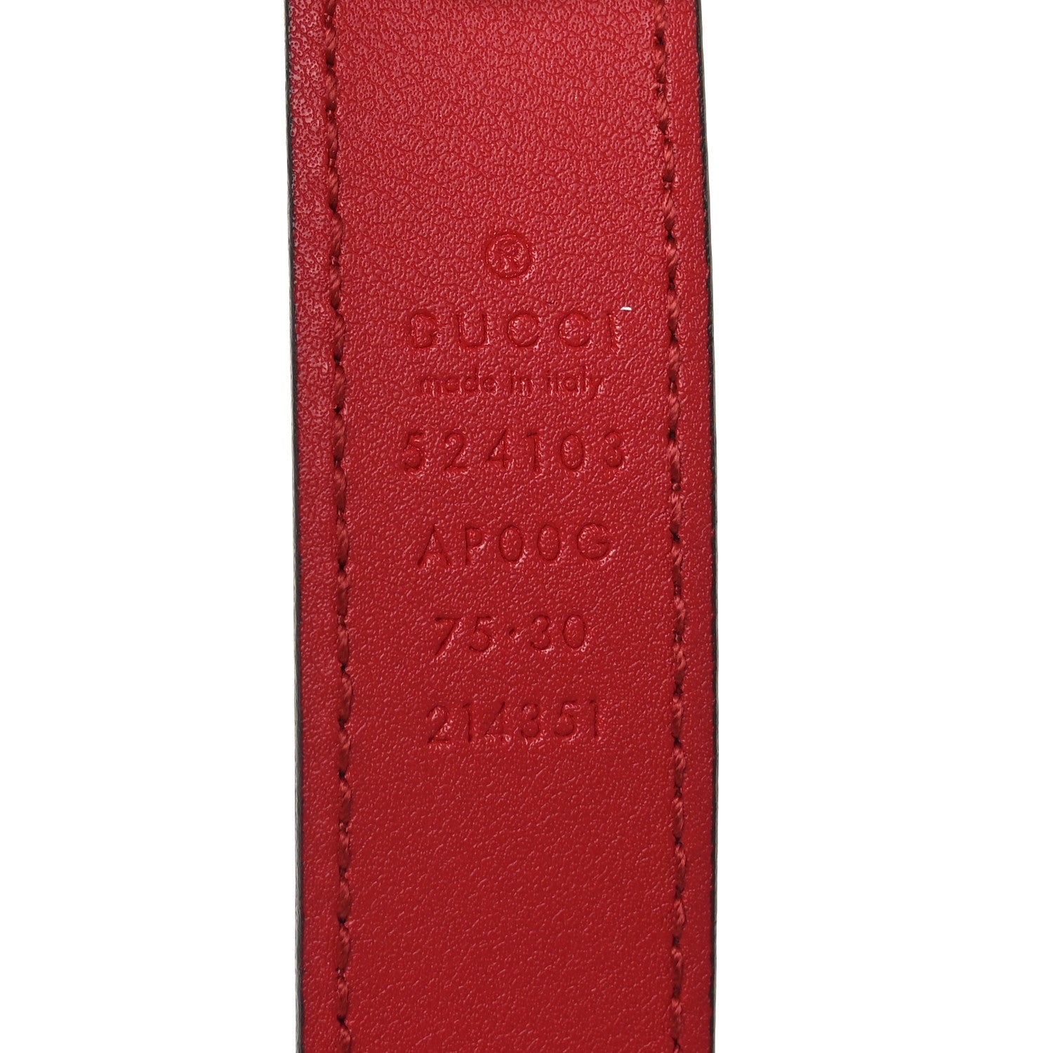 Moon Calfskin Torchon Double G 25mm Belt 75 30 Hibiscus Red