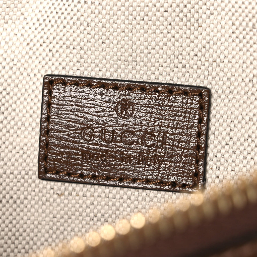 GG Supreme Monogram Textured Calfskin Retro Interlocking G Belt Bag Beige Ebony Brown Sugar