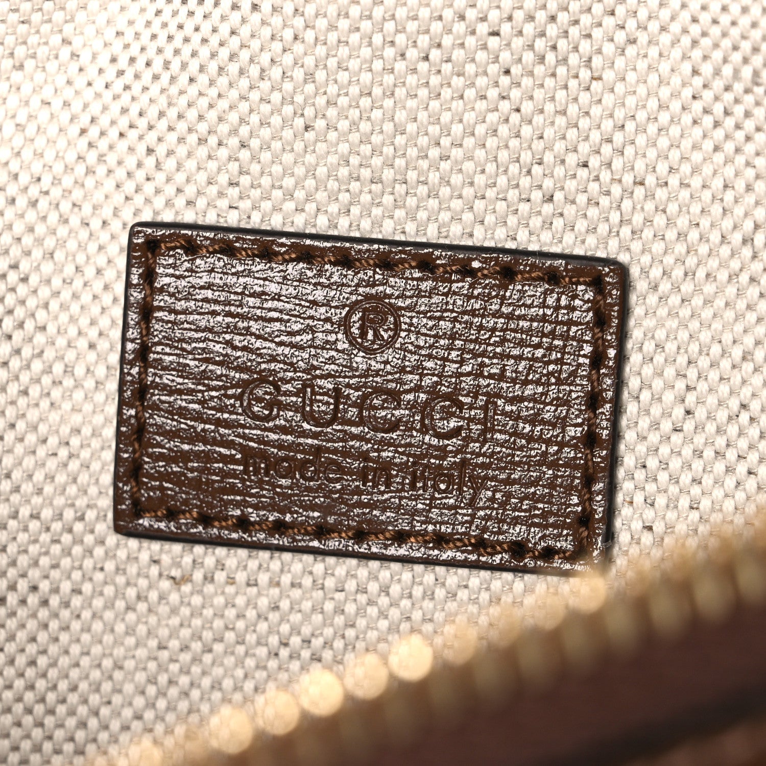 GG Supreme Monogram Textured Calfskin Retro Interlocking G Belt Bag Beige Ebony Brown Sugar