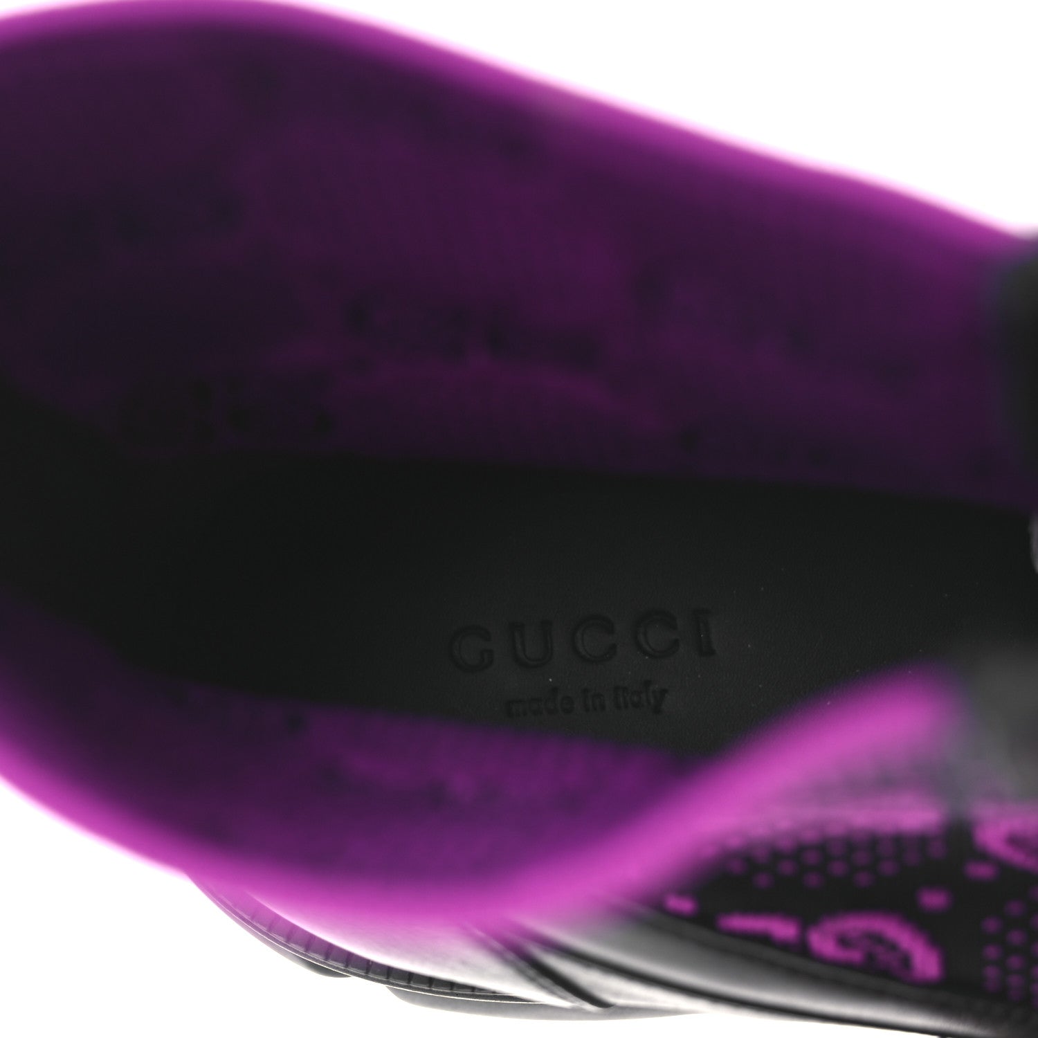 Quebec Calfskin Technical Jersey Knit GG Monogram Horsebit Ankle Boots 42 Black Fucsia