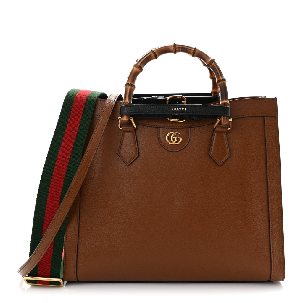 Textured Dollar Calfskin Medium Diana Tote Bag Cuir Black