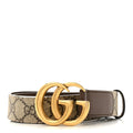 GG Supreme Monogram Matte Plutone Calfskin Double G 30mm Belt 80 32 Beige Ebony New Acero