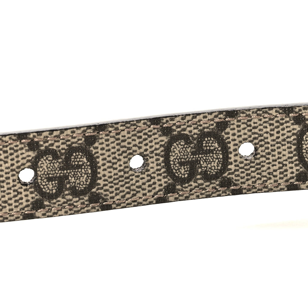 GG Supreme Monogram Plutone Calfskin Double G Reversible Belt Beige Ebony