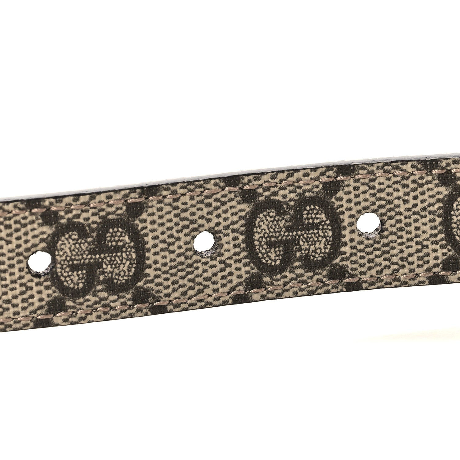 GG Supreme Monogram Plutone Calfskin Double G Reversible Belt Beige Ebony