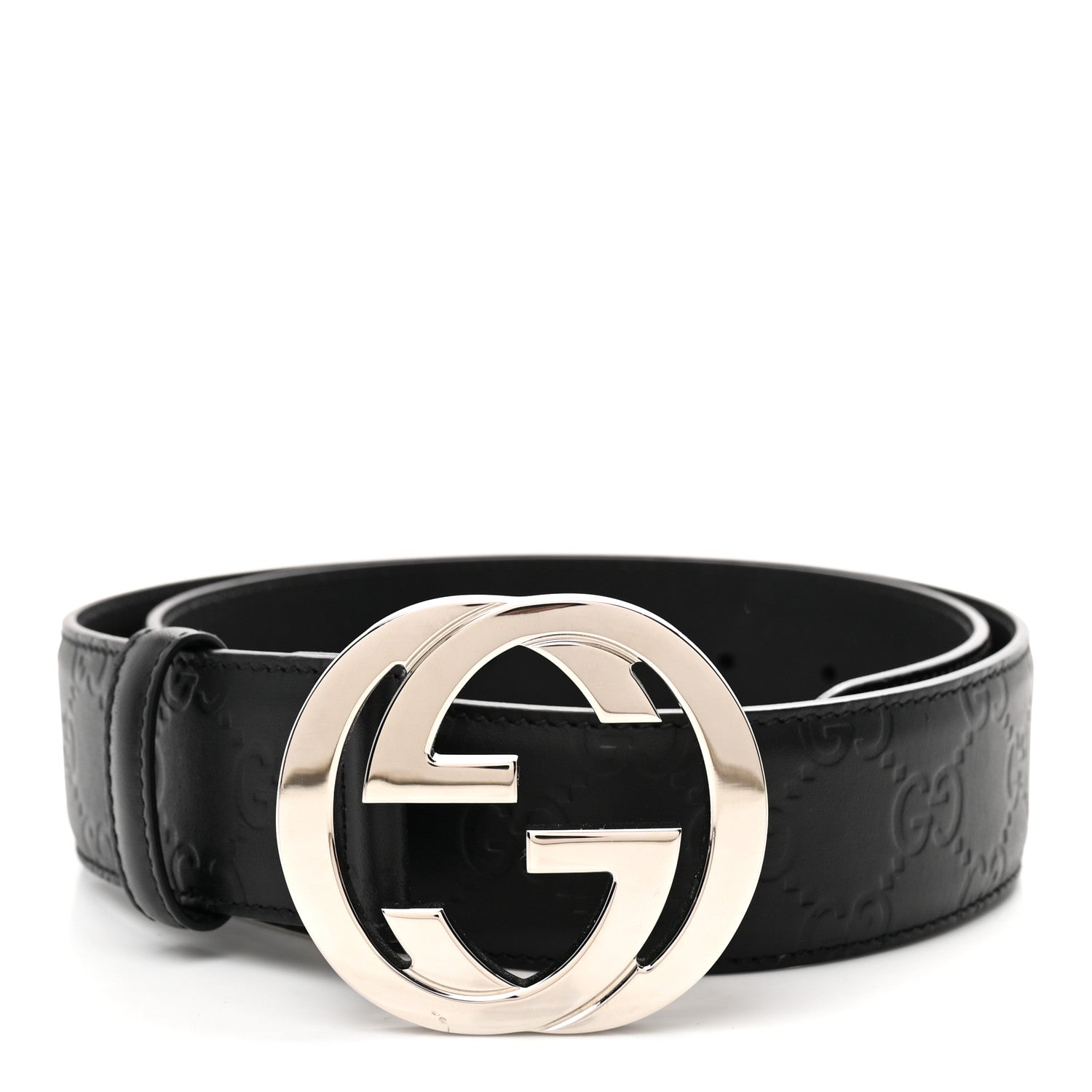 Guccissima Signature Interlocking G 40mm Belt 85 34 Black