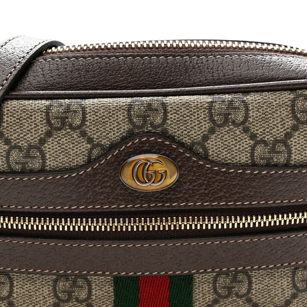 GG Supreme Monogram Web Mini Ophidia Shoulder Bag Brown