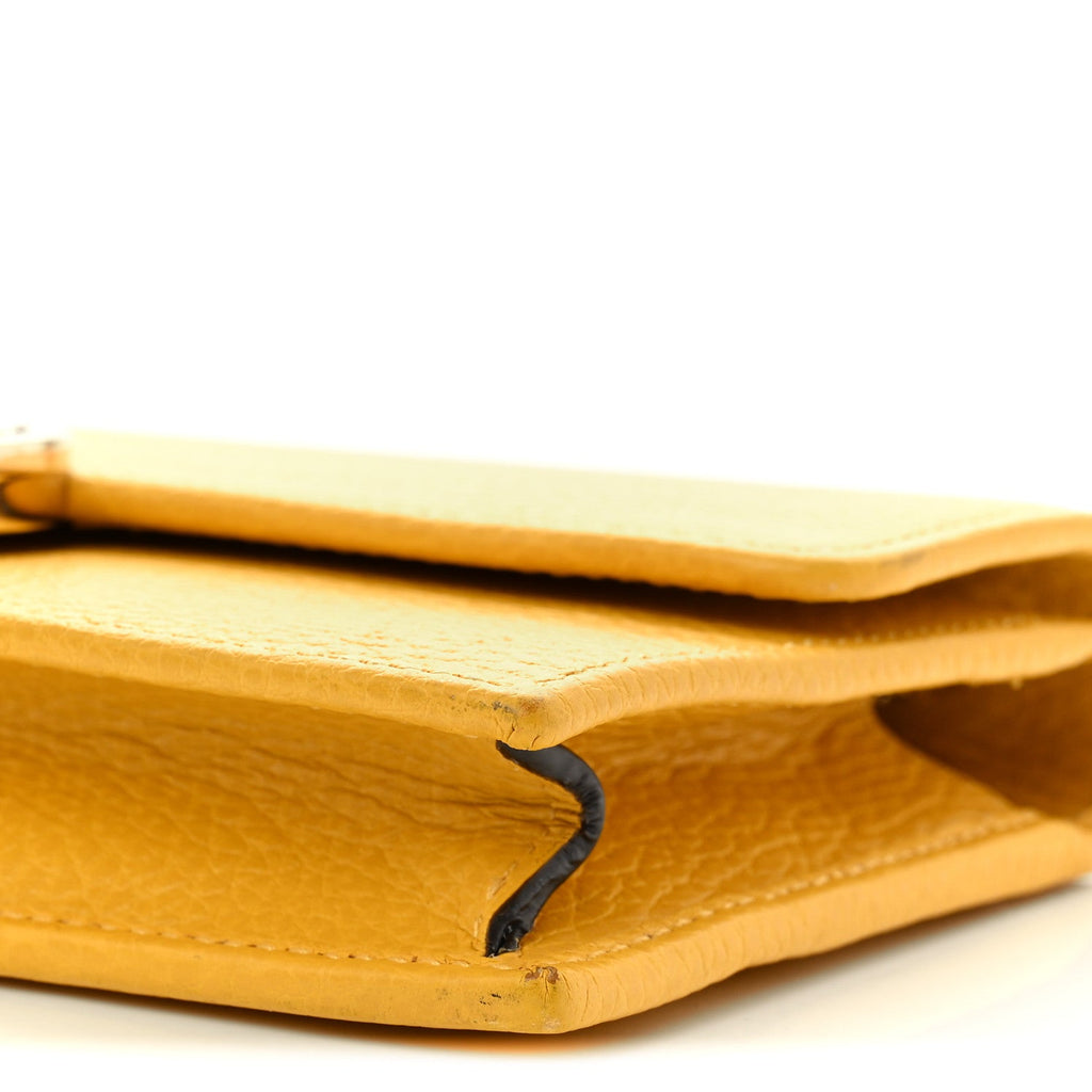 Dollar Calfskin Interlocking G Chain Wallet New Buttercup