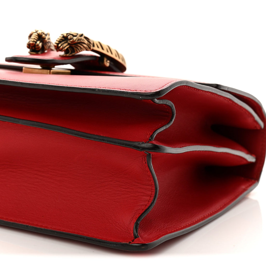 Dollar Calfskin Crystal Web Medium Dionysus Bamboo Top Handle Bag Hibiscus Red Black Diamond