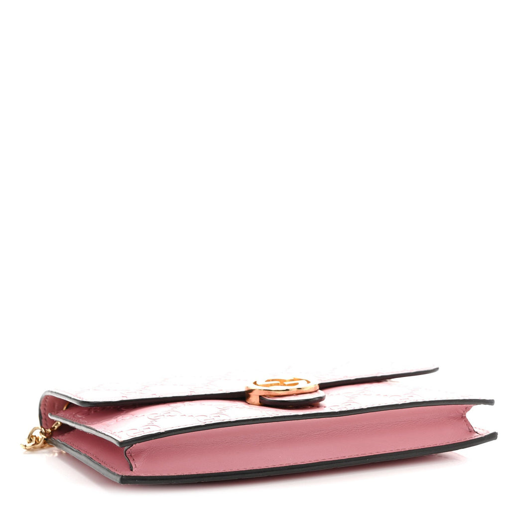 Guccissima Icon Chain Wallet Carmine Rose