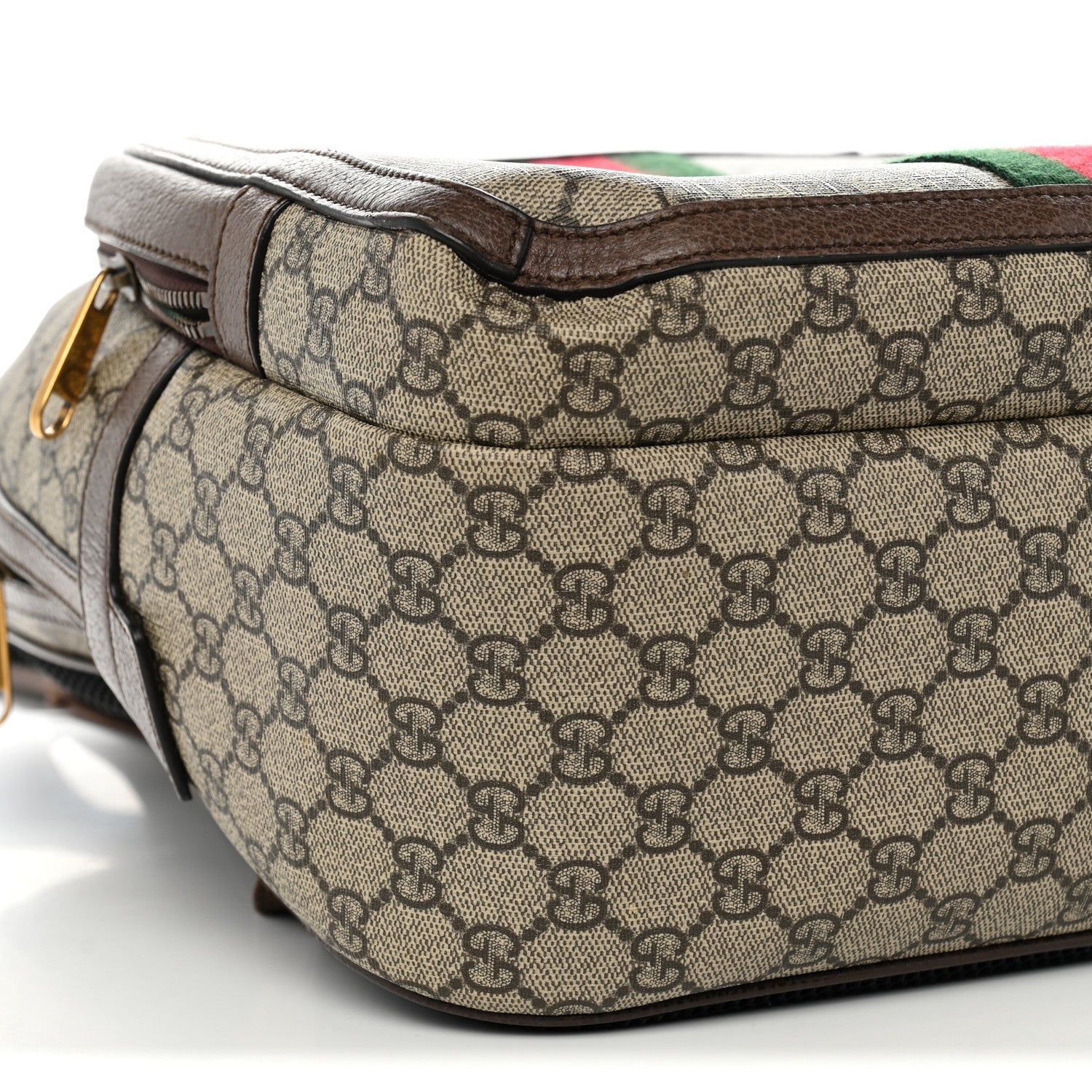 GG Supreme Monogram Medium Ophidia Day Backpack Brown