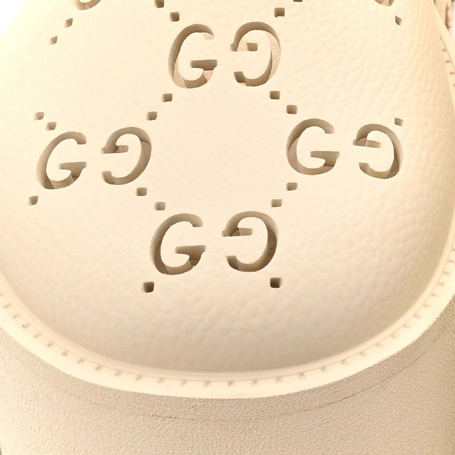 Rubber Monogram GG Go Through Platform Slide Clogs 38 Mystic White