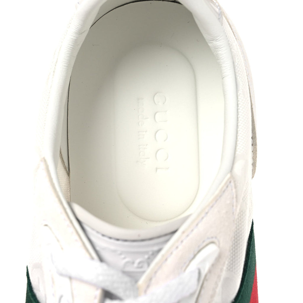 GG Suede Monogram Web Re-Motion Sneakers 37.5 White