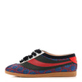 Lurex Calfskin Web GG Monogram Womens Falacer Sneakers 35.5 Iridescent Blue Iridescent Red Silver