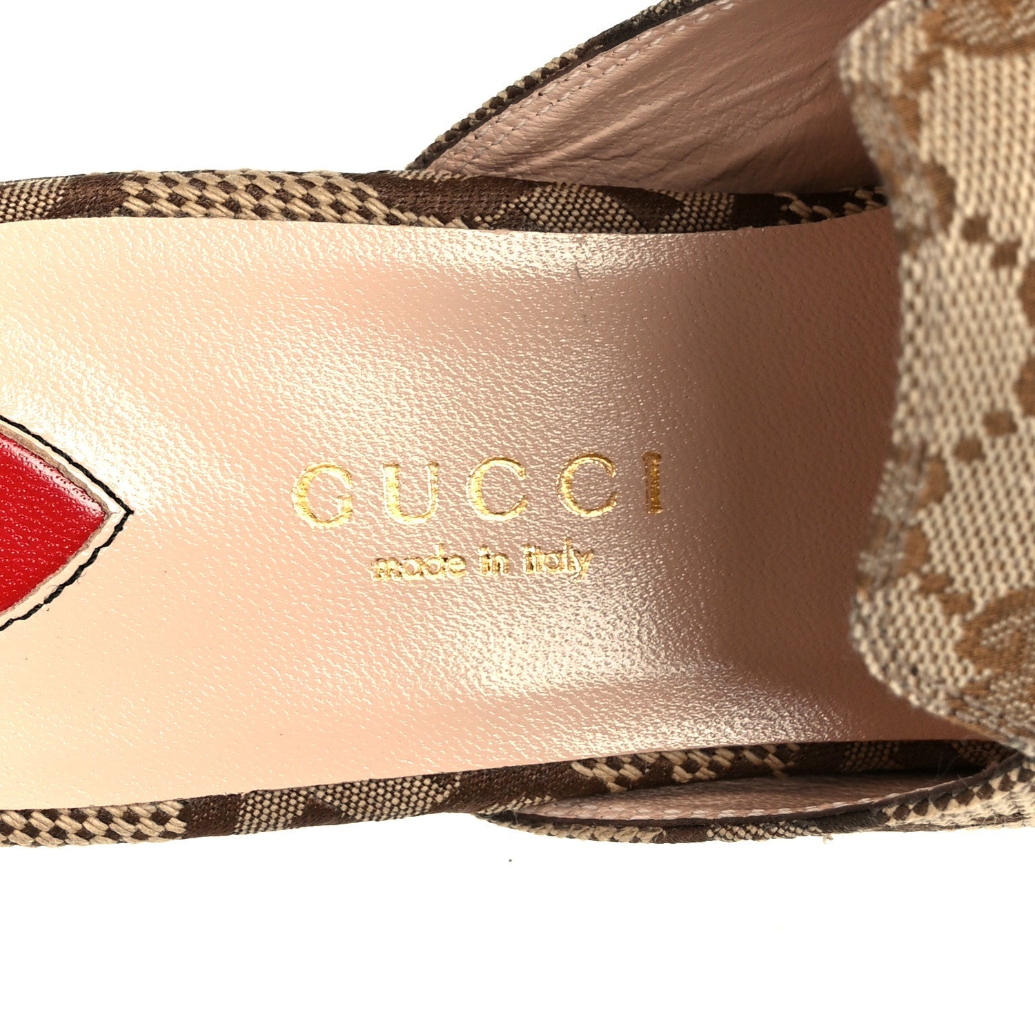 Monogram Jumbo GG Malaga Kid Womens Princetown Slippers 35 Camel Ebony New Acero Beige