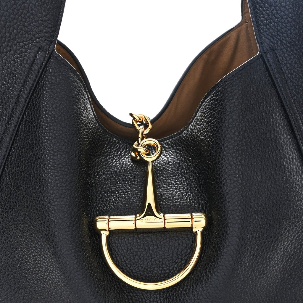Grained Calfskin Softbit Maxi Shoulder Bag Black