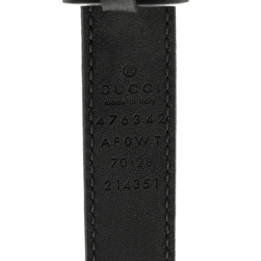 Calfskin Pearl Double G 20mm Belt 70 28 Black Cream