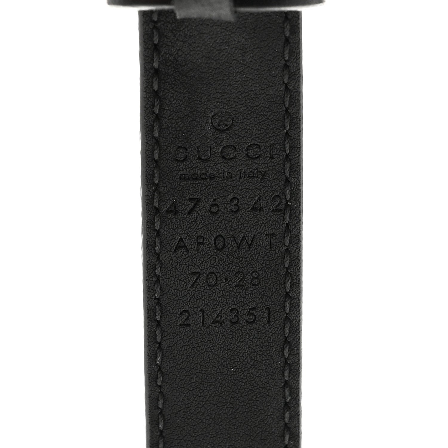 Calfskin Pearl Double G 20mm Belt 70 28 Black Cream