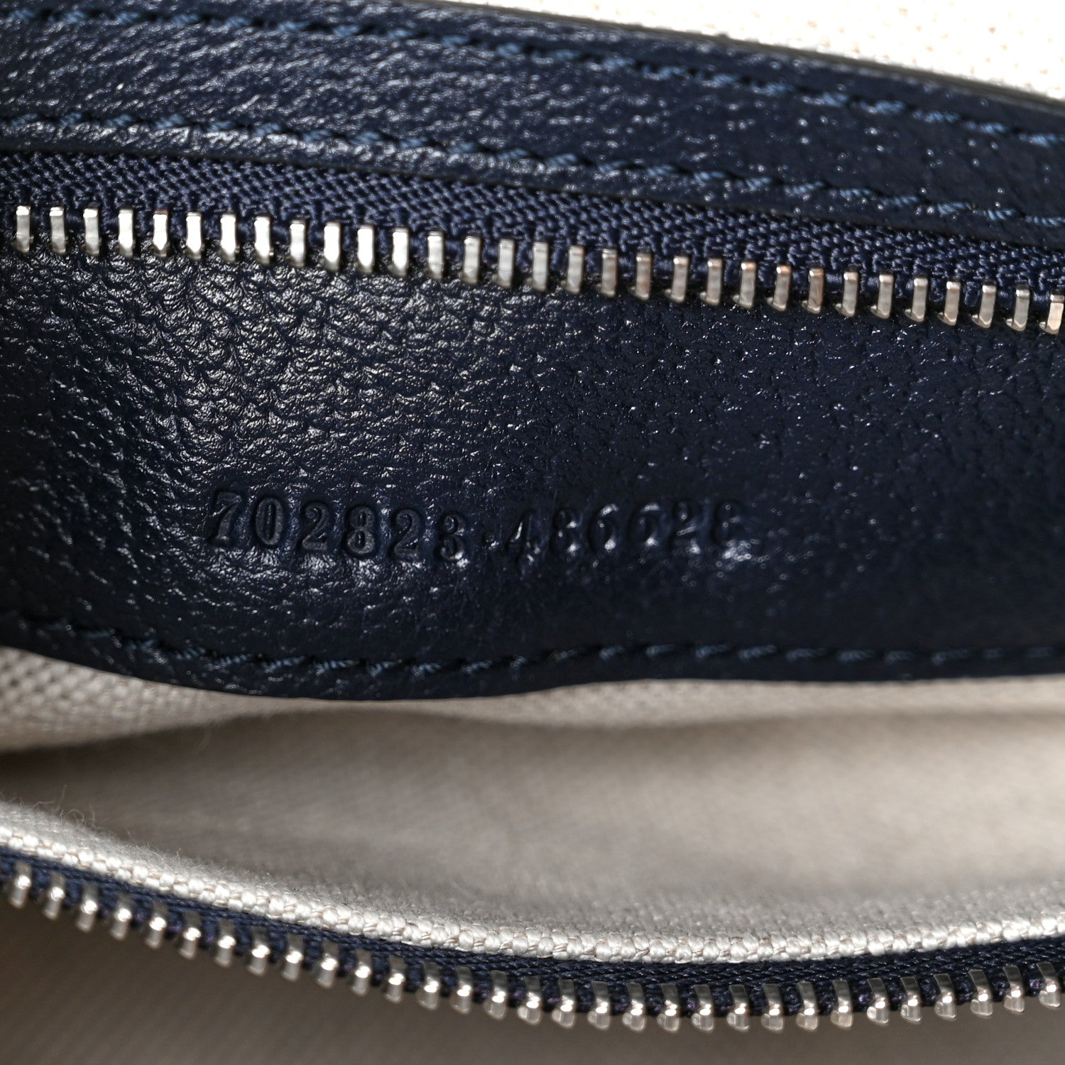 GG Supreme Monogram Textured Calfskin Web Large Attache Shoulder Bag Beige Blue
