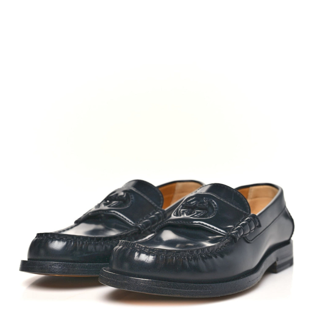 Millennial Ribot Cut Out Interlocking G Loafers 35.5 Black