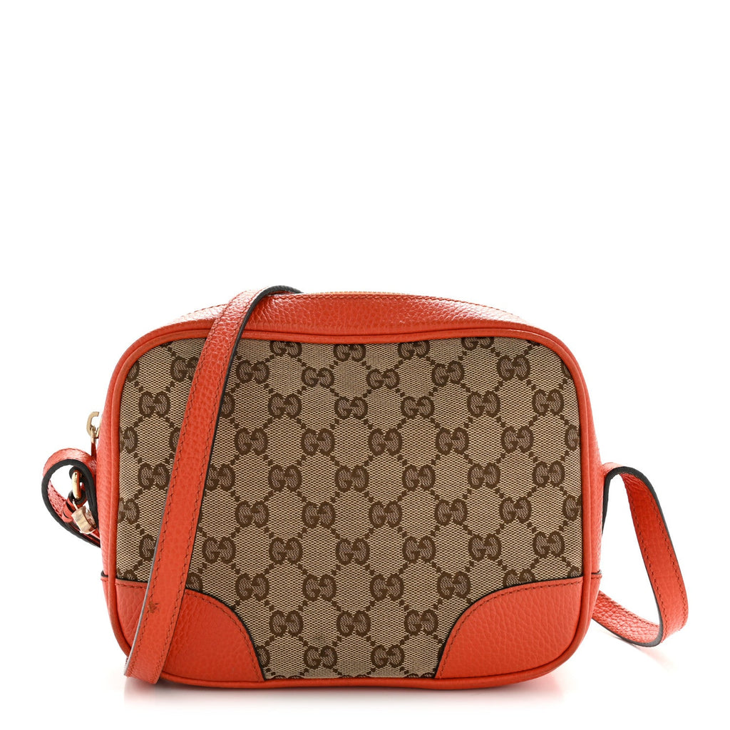 Monogram Dollar Calfskin Mini Bree Messenger Bag Beige Ebony Sun Orange