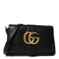 Vitello Palmellato Lux Small Arli Flap Shoulder Bag Black