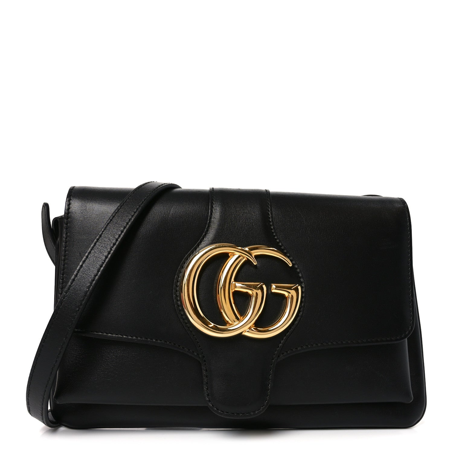 Vitello Palmellato Lux Small Arli Flap Shoulder Bag Black