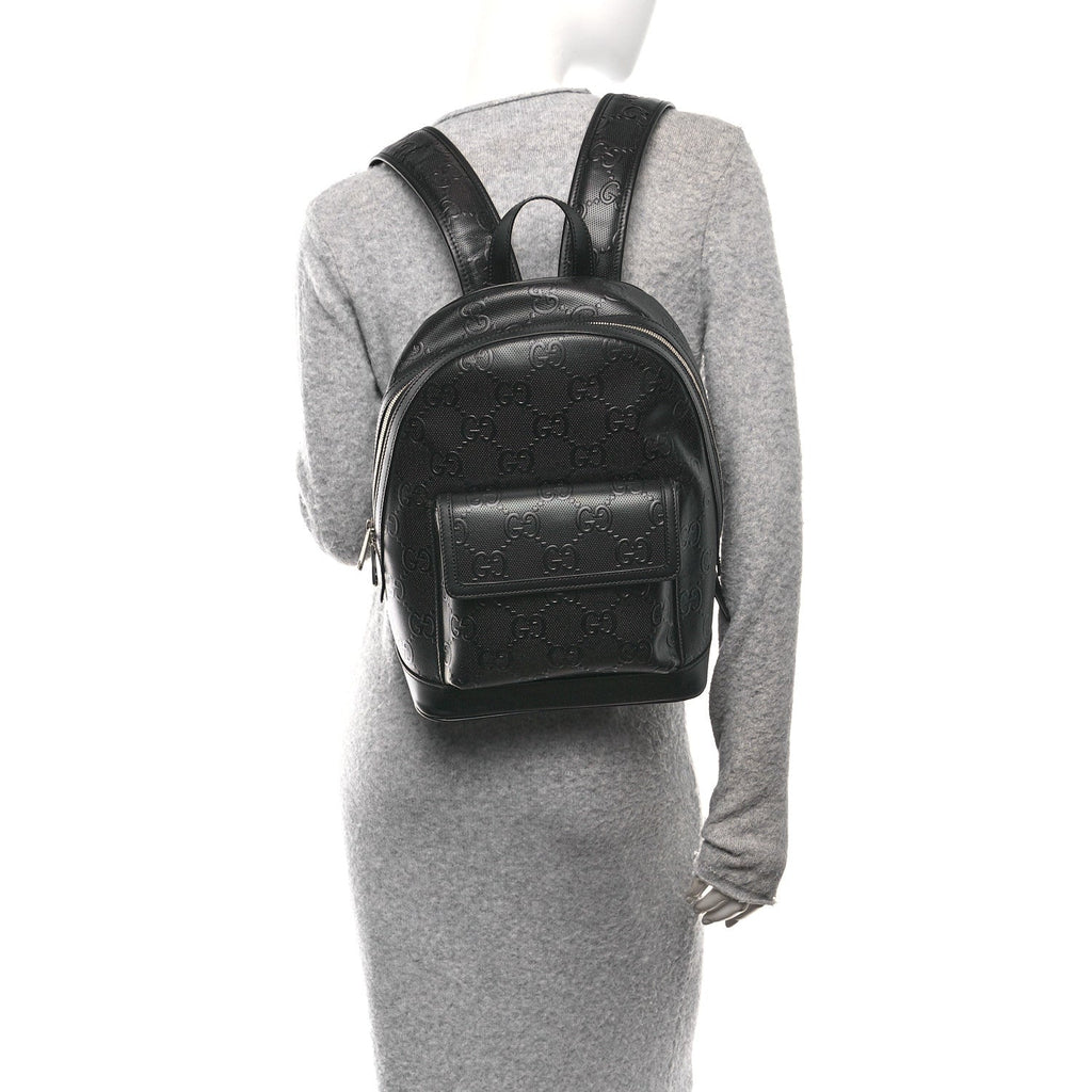 Calfskin GG Tennis Embossed Backpack Black