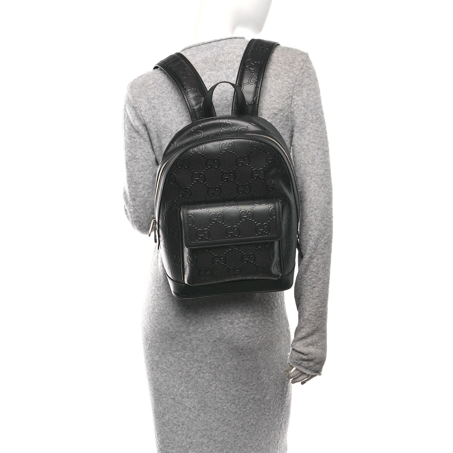 Calfskin GG Tennis Embossed Backpack Black