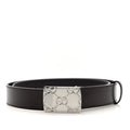 Plutone Calfskin Plaque GG 30mm Belt 80 32 Cocoa