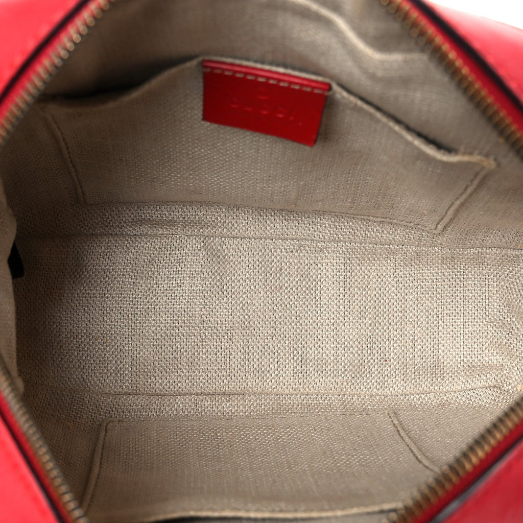 Calfskin Web Small Webby Bee Shoulder Bag Red