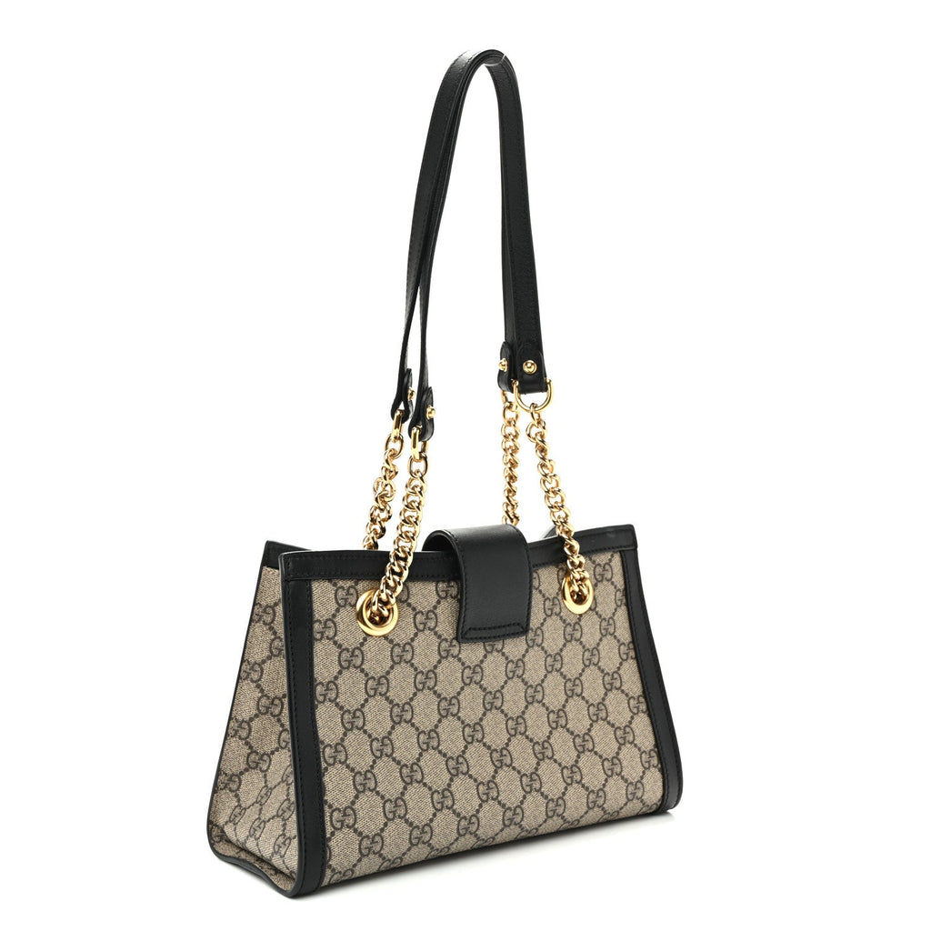 GG Supreme Monogram Small Padlock Tote Black