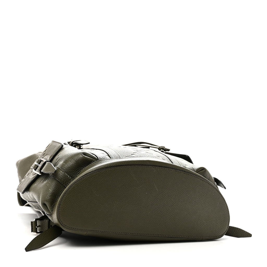 Piuma Calfskin Jumbo GG Embossed Double Buckle Backpack Dark Vintage Olive