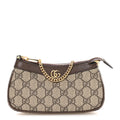 GG Supreme Monogram Textured Dollar Calfskin Mini Ophidia Chain Bag Beige Ebony