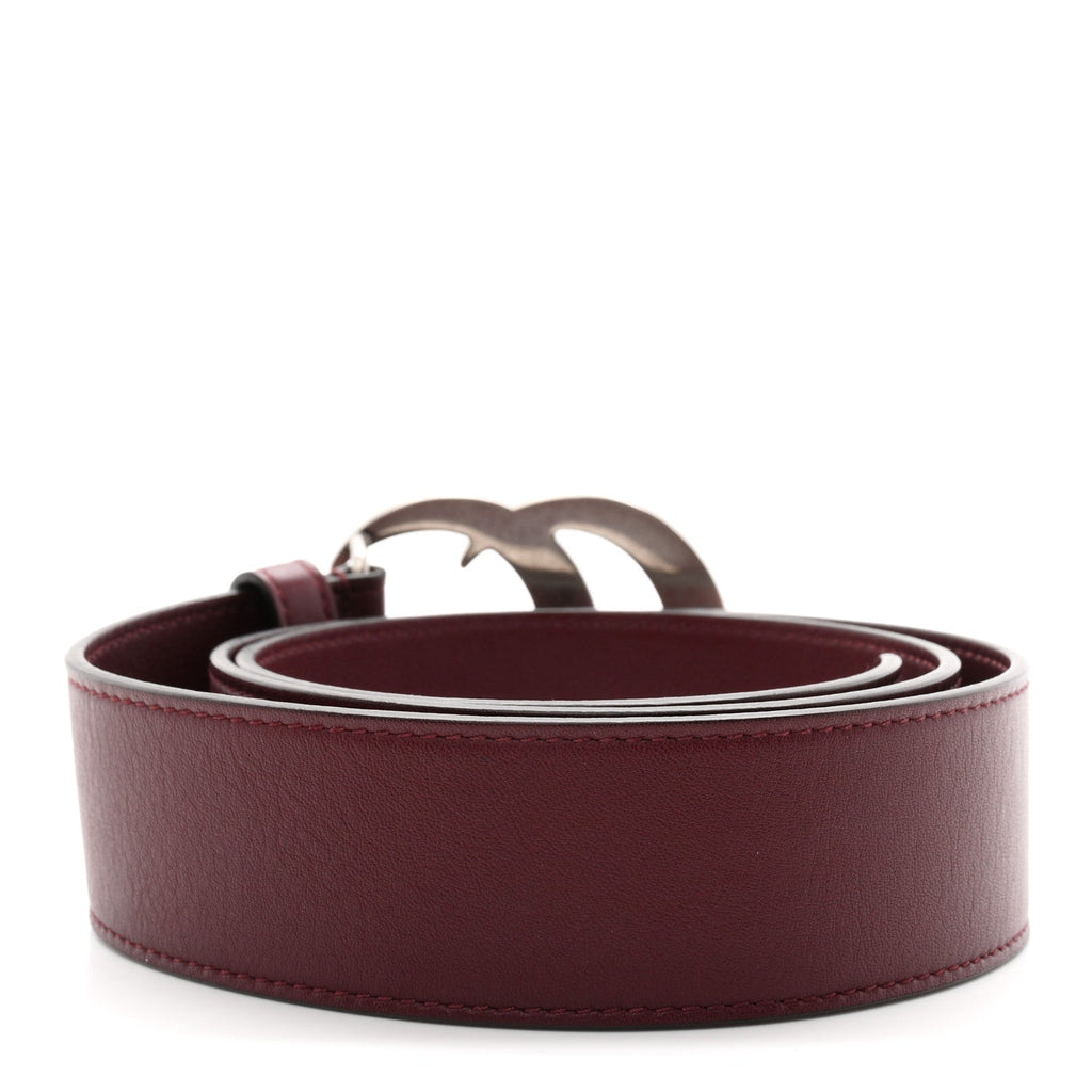Moon Calfskin Nickel Double G 40mm Belt 85 34 Strong Red