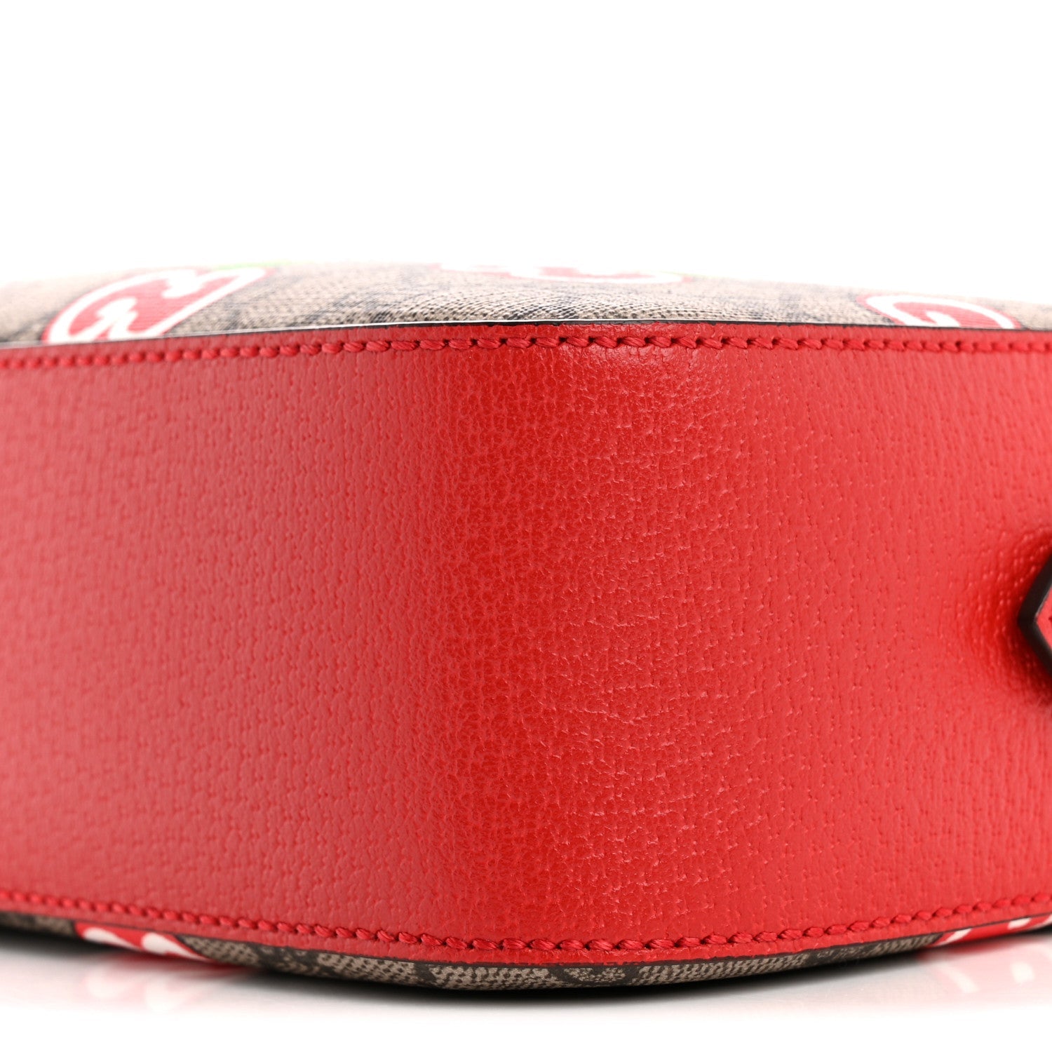 GG Supreme Monogram Apple Small Retro Interlocking G Shoulder Bag Beige Multicolor Lobster Red